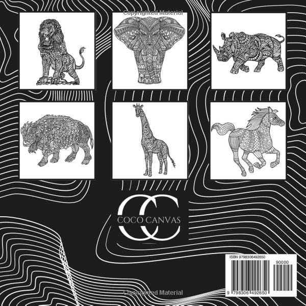 Animal Kingdom: Coloring Book for Adults, Mindfulness Animal Mandala Designs for Stress Relief: Stress Relief Coloring Book with Mindfulness Animal Designs Majosta