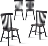 Aimerive Black Windsor Dining Chairs Set of 4 Wooden Dining Chairs Spindle Back Dining Room Chairs, Modern Farmhouse Solid Wood Kitchen Chairs for Living Room, Restaurant, Cafe Aimerive