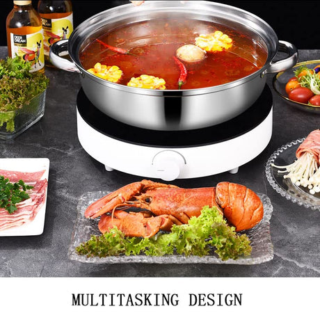 Steamer Pot for Cooking 11 inch Stainless Steel, 2-tier Multipurpose 18/8 Stainless Steel Steam Pot Cookware with Lid for Vegetable, Dumpling, Stock, Sauce, Food LCPUD