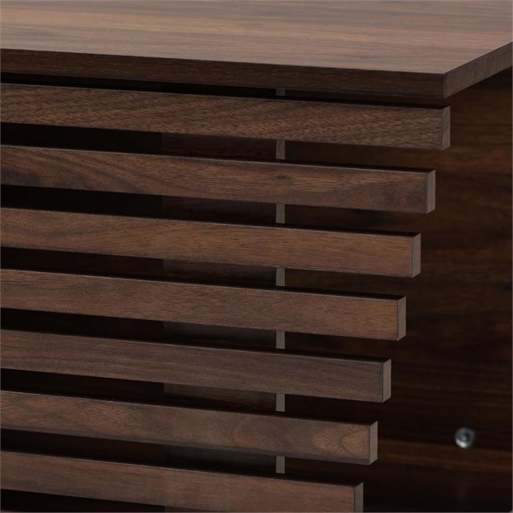 Baxton Studio Eckhart Modern and Contemporary Walnut Brown Finished Wood Cat Litter Box Cover House Baxton Studio