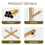 ZOZOE Metal Coat Rack Stand, Modern Coat Rack Freestanding with 8 Hooks, Coat Racks Easy to Assemble, Coat Tree Stand for Bags, Hats, Entryway, Office (Golden) ZOZOE