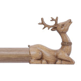 TANGWIN Wood Curtain Rods for Windows 48 to 84 Inch(4-7Ft),1 Inch Adjustable Curtain Rod,Rustic Wooden Curtain Rod,Decorative Deer Drapery Rods,Single Window Curtain Rods 36-88",Brown Wood Grain TANGWIN