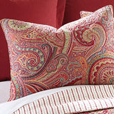 Levtex Home - Spruce Red Quilt Set - King/Cal King Quilt (106x92in.) + Two King Pillow Shams (36x20in.) - Paisley Pattern in Burgundy, Red, Tan, Grey - Reversible - Cotton Levtex Home