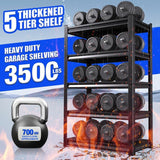 TXTDPL 59" W Storage Shelves, 5-Tier Garage Shelving, 3500 lbs Heavy Duty Garage Shelves, Adjustable Shelving Unit|Easy Assembly, for Workshop, Basement, Warehouse, 19.7" D x 59" W x 72" H, Black TXTDPL