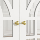 MOUMON Credenza Buffet Sideboard with 4 Acrylic Doors and Shelves, Buffet Table Sideboard Storage Cabinet with Wooden Legs, for Living Room White (63”W x 15.7”D x 31.5”H) MOUMON