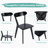 MORDEER Solid Wood Dining Chairs Set of 6, Wooden Dining Room Chairs for Whole Family Use, Farmhouse Kitchen Chairs Set Suitable for Dining Room, Living Room, Stackable Dining Chairs, Black MORDEER