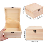 GNIEMCKIN 3 Pack Wooden Box, Unfinished Unpainted Wood Boxes for Crafts, DIY Projects, and Jewelry Storage (7.1x7.1x4.7 inch) GNIEMCKIN