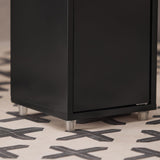 Haotian BZR34-SCH, Black Bathroom Tall Cabinet with 1 Drawer, 2 Doors and Adjustable Shelves, Bathroom Shelf, 7.87 x 7.87 x 70.87 Bathroom Tall Cabinet Cupboard Haotian