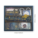 icceemee Scrapbooking Supplies Kit, Blue Starry Sky Scrapbooking Kit for Bullet Junk Journaling, Stationery, A6 Grid Notebook, Floral DIY Note-Taking Supplies, Birthday Craft Gift for Teen Girls icceemee