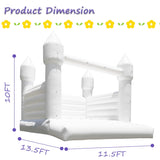 White Bounce House for Adults Kids, 13.5FT PVC Commercial Grade Bounce House for Kids 5-12 with 750W Powerul Blower, Inflatable Large Bounce House Wedding Birthday Party Decorations 13.5 x 11.5 x 10FT awesmflate