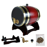 1.5L Whiskey Barrel Dispenser Oak Aging Barrels Home Whiskey Barrel Decanter for Wine, Spirits, Beer, and Liquor (Red Wine) Aimee_JL