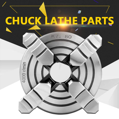 4-Jaw Metal Lathe Chuck, 4 Jaw Lathe Chuck Turning Machine Independent & Reversible Jaw 3 inch 4-Jaw Chuck Yanmis