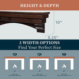 MANTELSDIRECT Mantels Direct Salem Wood Mantel Shelf with Arched Corbels - Cherry 60 Inch | Wooden Rustic Wall Mounted Shelf from Pine Wood - Perfect for Fireplaces, TVs & Décor MANTELSDIRECT