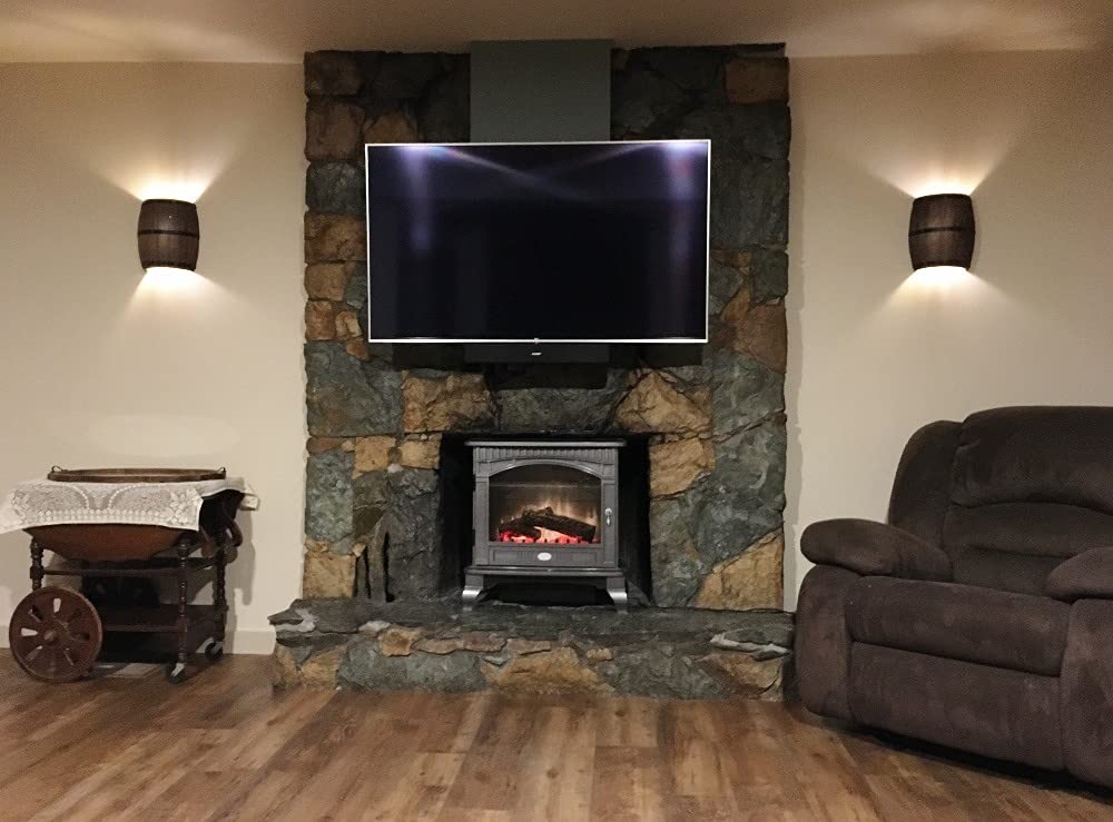 Newrays Antique 2 Pack Wood Wine Barrel Wall Sconce Lighting Fixture Up and Down Indoor Wall Lamps for Bar Area Steampunk Theme Newrays