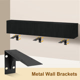 ZYBT Floating TV Stand, Modern Wall Mount Entertainment Center TV Shelf, 70.7" Media Console Under TV Storage Cabinet with Fluted Doors, TV Consoles for Living Room, Floating Cabinet for Wall (Black) ZYBT