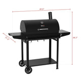 Royal Gourmet CC1830T 30-Inch Barrel Charcoal Grill with Warming Rack & Front Storage Basket, Outdoor BBQ Grill with 627 sq. in. Grilling Area for Backyard Barbecue Cooking Party, Black Royal Gourmet