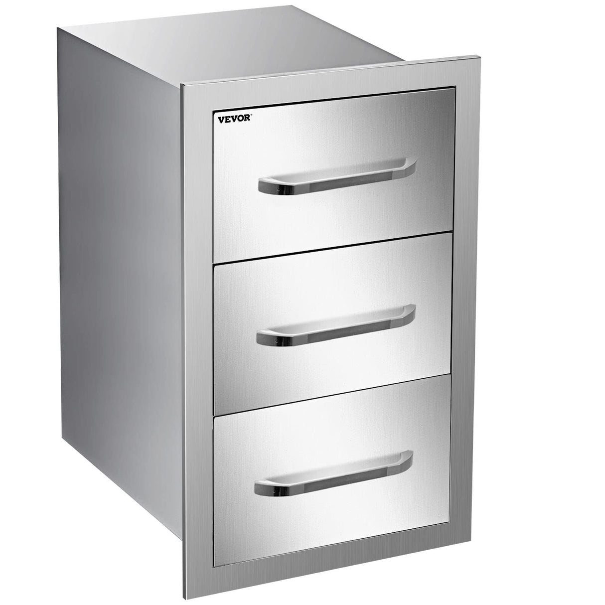 VEVOR Outdoor Kitchen Cabinets 16 W x 28.5 H x 20.5" D, BBQ Drawers Stainless Steel, Outdoor Kitchen Access Drawers with Handle, BBQ Island Drawers Flush Mount Triple Access, Patio Grill Station VEVOR