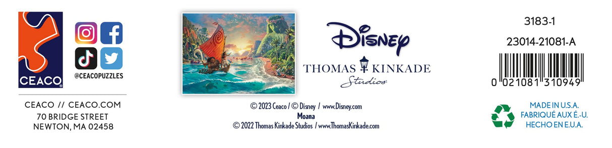 Ceaco - Thomas Kinkade Disney Dreams - Moana - 1000 Piece Jigsaw Puzzle Ceaco