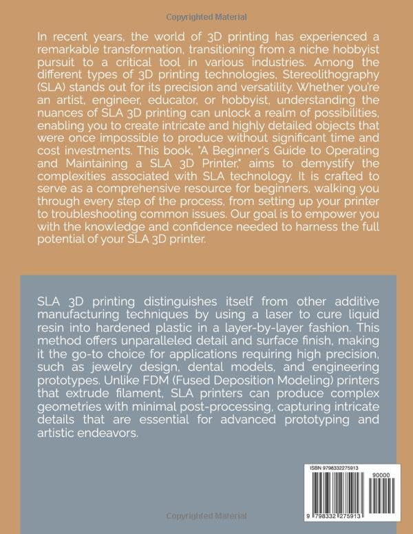 A Beginner Guide to Operating and Maintaining a SLA 3D Printer (UpgradePARTS 3D Printing Books) WoodArtSupply
