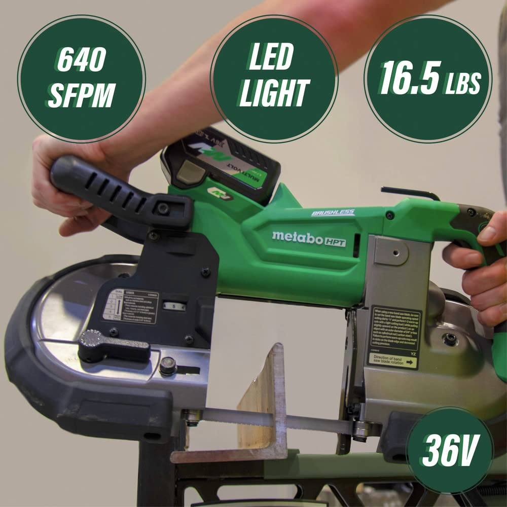 Metabo HPT 36V MultiVolt™ Cordless Band Saw Kit | Deep Cut Capacity | Variable Speed | CB3612DA Metabo HPT