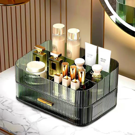 MIUOPUR Makeup Organizer with Stackable Drawers, Bathroom Vanity Organizers and Storage, Ideal for Desk and Dresser Countertops, Great for Cosmetics, skincare, Lipsticks, Nail Care -Green MIUOPUR