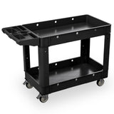 Our Modern Space Commercial Grade 2 Shelf Utility Cart with Wheels - Rolling Tool Cart, Heavy Duty Service Push Cart for Business Warehouse Office Restaurants Ecommerce Garage Our Modern Space