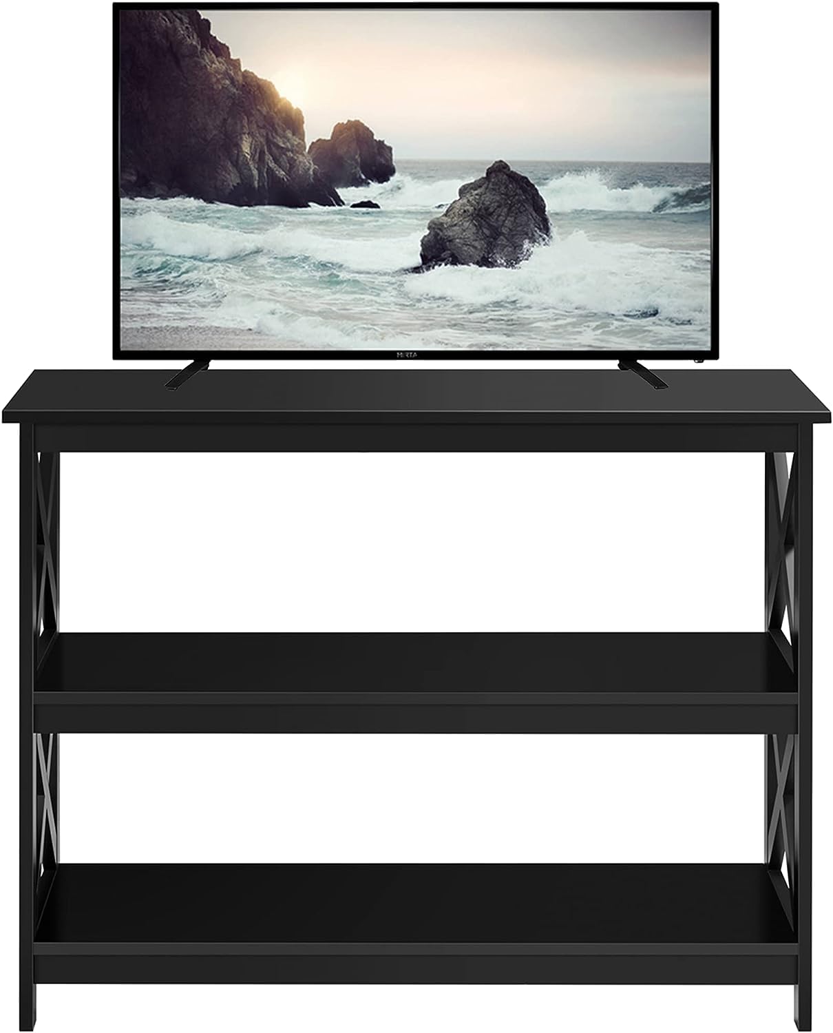 Yaheetech Television Stands & Entertainment Centers with 3 Tier Storage Shelf TV Stand for Living Room, Black Yaheetech