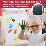 Skyelta Art Easel for Kids Ages 2-4 4-8 9-12,Double Sided Wooden Kids Easel Drawing Board with Magnetic Chalkboard,3-Level Height Adjustable,100+ Accessories,Gift & Art Supplies for Kids Skyelta