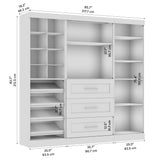 Bestar Closet Organizer System 86-inch for Walk-In Closets, Bedroom, Entryway, Pur Collection, Modern, White Bestar