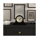 JONES CLOCKS® Speakeasy Mantel Clock | Classic Napoleon’s hat Design | Black | Contemporary Classic Style for Desk, Table, Shelf or Bedside JONES CLOCKS