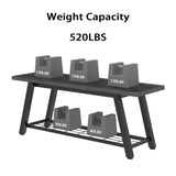 Oastreeful Industrial Entryway Bench Rustic Wood and Metal Storage Bench for Indoor Living Dining Room Bedroom Long Shoe Benches Seat (Charcoal Black) Oastreeful