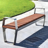 Garden Bench Outdoor Benches Weatherproof Outdoor Bench Chair, Outdoor Park Bench Backless, Outdoor Leisure Seat with Steel Legs and Armrests for Patio Poolside Garden Metal Garden Bench(Size:120*42* JHKJDS