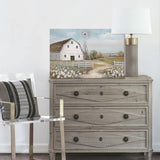 Barn Prints Farmhouse Old Barn Wall Art Handpainted Barn Painting Barn and Flowers Wall Decor Rustic Bedroom Wall Decor Farmhouse Barn Windmills Art for Bathroom Bedroom Living Room Framed Ready to Hang(24"x 16" ) Kunstorner