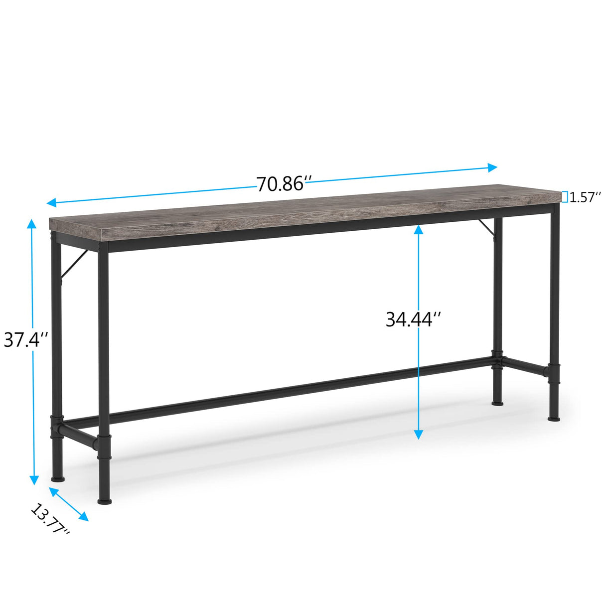 Tribesigns 70.9 Inch Extra Long Console Table, Narrow Long Sofa Table Behind Couch, Rustic Grey Entryway Hallway Table Industrial Height Bar Table for Living Room Tribesigns