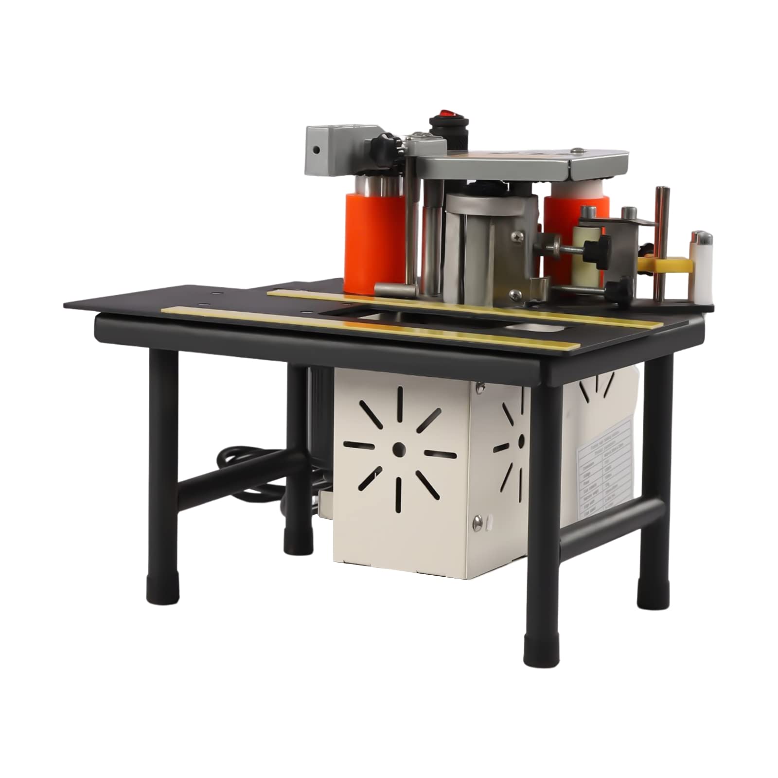 Florchest Woodworking Edge Bander Double Side Glue Woodworking Edge Banding Machine Wood/PVC Edgebander Machine Adjustable Temperature 765W 110V,120℃-180℃ Temperature Control - WoodArtSupply