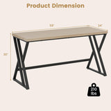 Giantex 10 FT Conference Table for 8-10 People, Modern 48" D x 118" W Large Meeting Table with Z-Shaped Metal Leg, Rectangle Conference Room Table for Office, Boardroom, Grey Oak Giantex