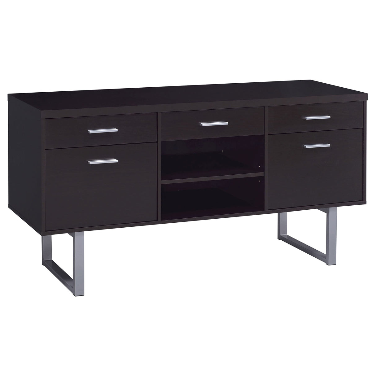 Coaster Home Furnishings Lawtey 5-Drawer Credenza with Adjustable Shelf Cappuccino Coaster Home Furnishings