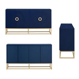 Amposei Sideboard Buffet Cabinet 59.8-Inch Wooden Credenza Console Storage Cabinet Entryway Table Cabinet with Storage & Adjustable Shelves for Living Room Entrance Kitchen, Navy Blue Amposei