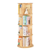 OOOK Rotating Bookshelf for Kids & Adults, 4-Tier 360° Spinning Solid Wood Book Organizer, Space-Saving Floor Standing Bookcase for Study Room, Bedroom, Living Room, Office OOOK