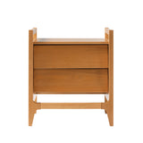 Walker Edison Leif Scandi Angled Drawer-Face Nightstand, 22 Inch, Caramel 22 Inch Walker Edison