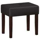 EOSVALO Leather Vanity Stool, 20 Inch Wide Rectangle Ottoman Bench for Makeup Room, Vanity Chair with Wood Legs for Piano Room, Bedroom,Living Room with Customizable (Cherry) EOSVALO