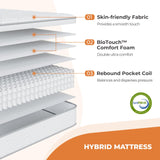 Sweetnight Queen Mattress for Plush Body Support, 10 Inch Hybrid Mattress in a Box with Comfort Foam & Pockect Springs, Queen Size Mattresses by CertiPUR-US Certified Sweetnight