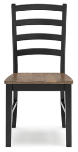 Signature Design by Ashley Wildenauer Rustic Armless Dining Chair, Set of 2, Black & Light Brown Signature Design by Ashley