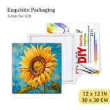 Natuyalo Sunflower Framed Paint by Numbers Kit for Adults - Paint by Number on Canvas with Frame, Flowers DIY Acrylic Painting for Home Wall Decor 12x12 Inch Natuyalo