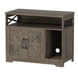 Halitaa Cat Litter Box Enclosure,Hidden Litter Box Furniture Cat Washroom with Cat Scratch Pad,Farmhouse Indoor Cat House End Table,Grey Halitaa