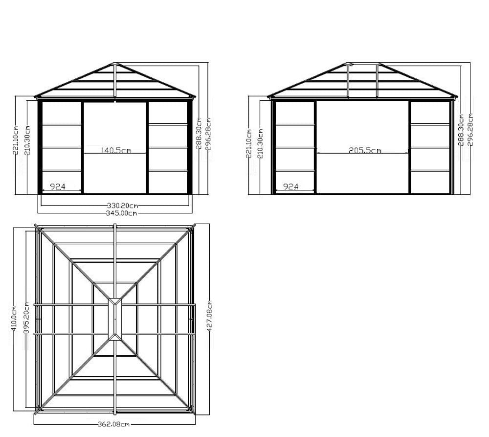 Sojag Striano 12 ft. x 14 ft. Gazebo Screen House Sojag