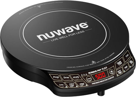 Nuwave Precision Induction Cooktop, 10.25” Shatter-Proof Ceramic Glass, 6.5” Heating Coil, 45 Temps from 100°F to 500°F, 3 Wattage Settings 600, 900 & 1300 Watts Nuwave