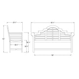 Cambridge Casual Lutyens Outdoor Garden Bench for Patio Furniture, 5-Foot, Natural Teak Cambridge Casual