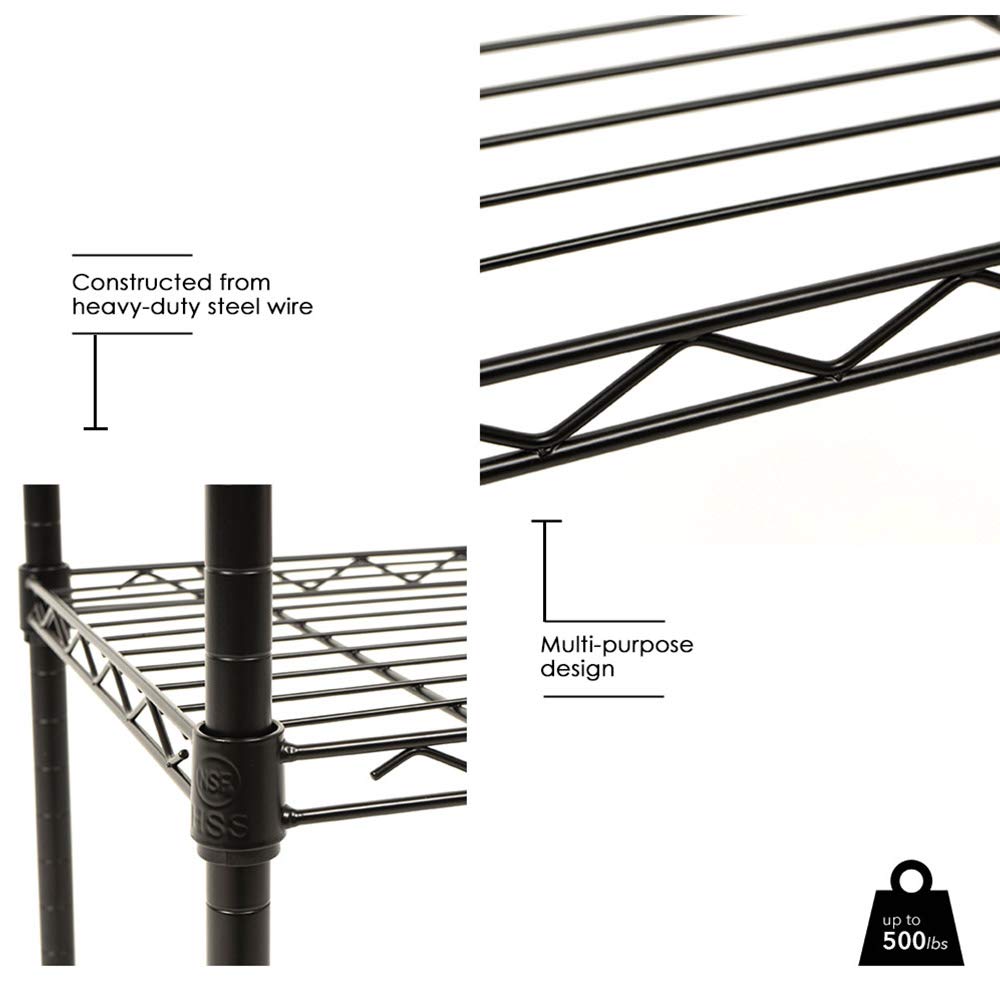 14x36x54 Inch 4-Shelf Storage Shelves Heavy Duty Shelving Unit for Kitchen Metal Shelves Garage Organizer Wire Rack Shelving Storage Unit Shelf Adjustable Utility NSF Certification Commercial BestOffice
