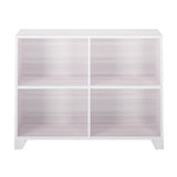 Max & Lily Modern Farmhouse 4-Shelf Solid Wood Bookcase in White Wash Max & Lily